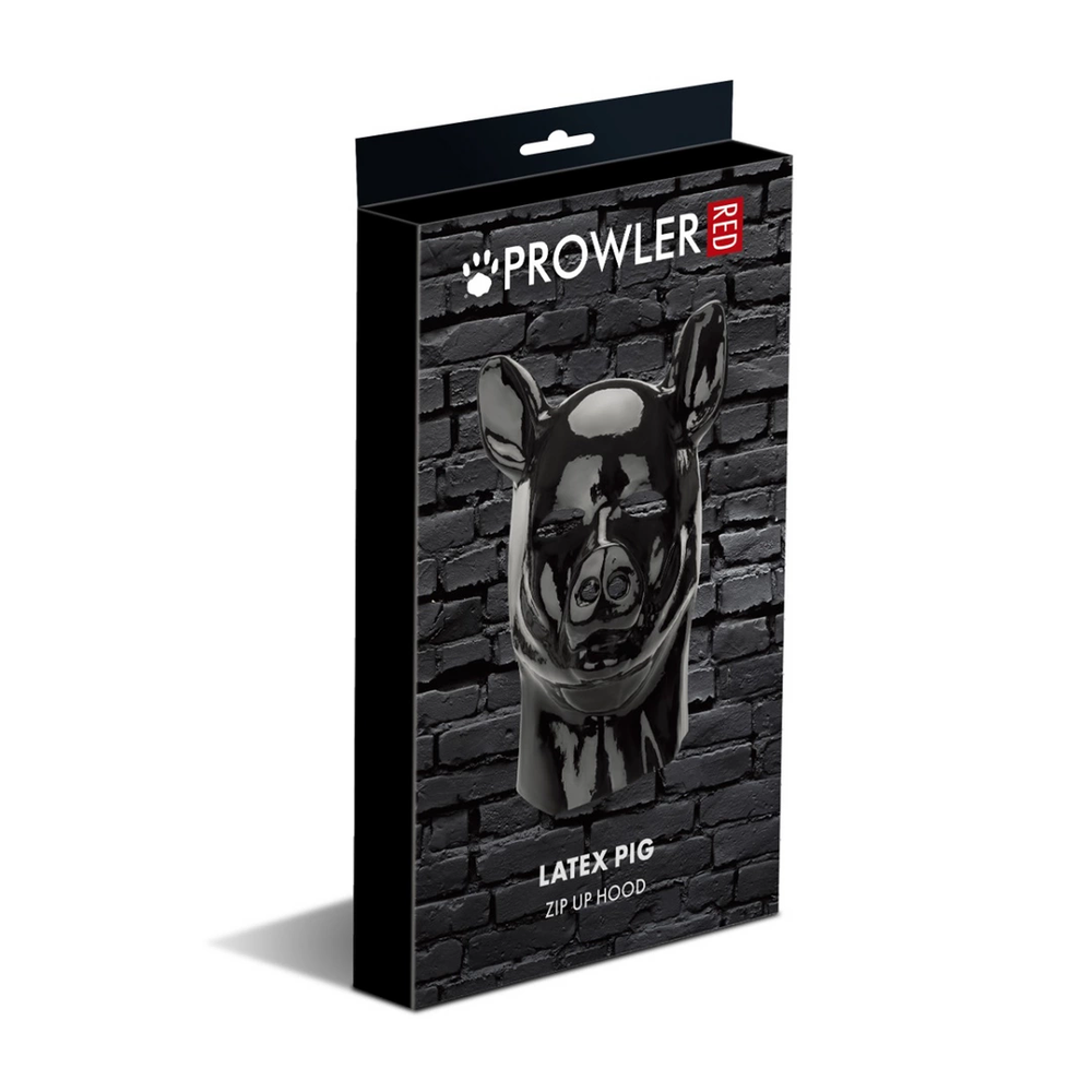 Prowler Red Latex Pig Hood - Juodas