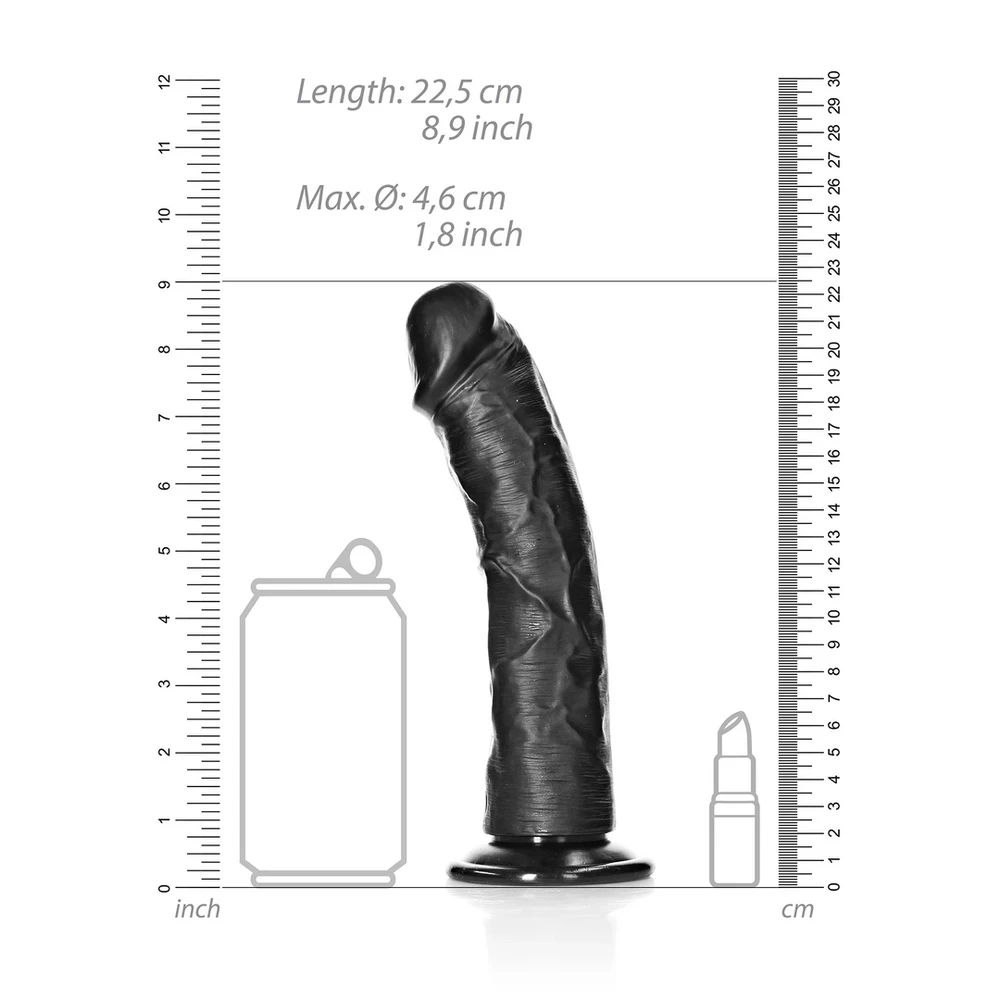 Realrock By Shots Realrock Didelis tikroviškas styguotas dildo siurbtukas 22,5 cm