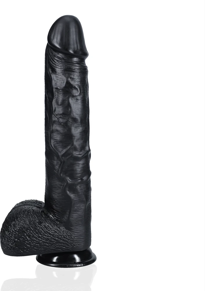 Realrock By Shots Labai didelis tiesus su kamuoliukais 35,5 cm - Juodas