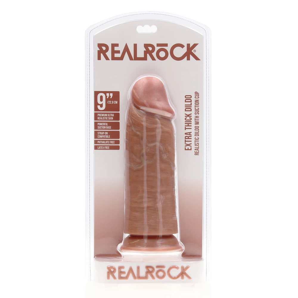 Realrock By Shots Ypač storos tiesios plaukų sruogos be kamuoliukų 23 cm - rudos spalvos