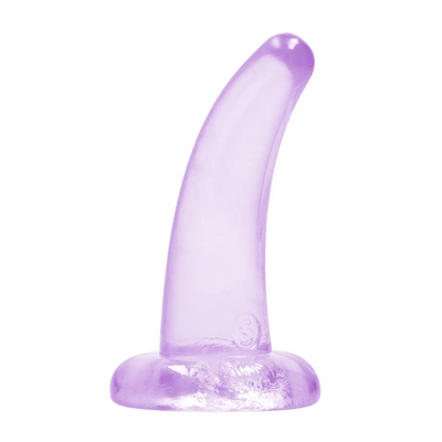 Realrock By Shots Realrock Dildo lenkta violetinė su stipriu siurbtuku 12 cm