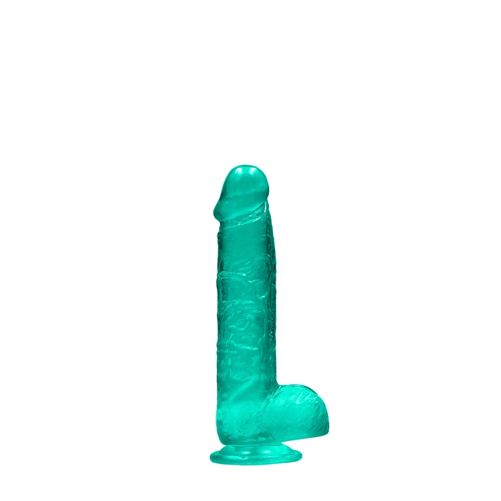Realrock By Shots 6"""" / 15 cm tikroviškas dildo su kamuoliukais - turkis