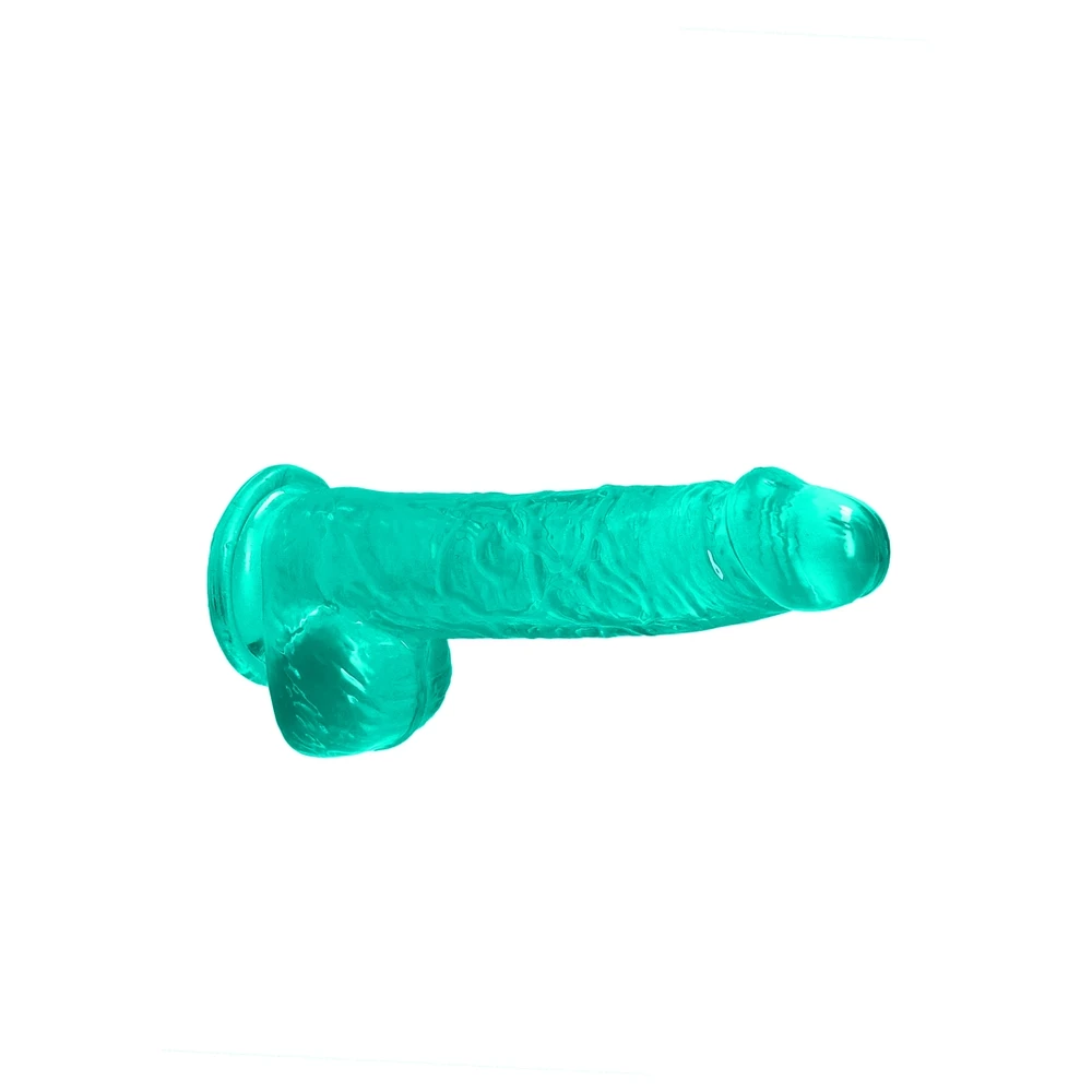 Realrock By Shots 6"""" / 15 cm tikroviškas dildo su kamuoliukais - turkis