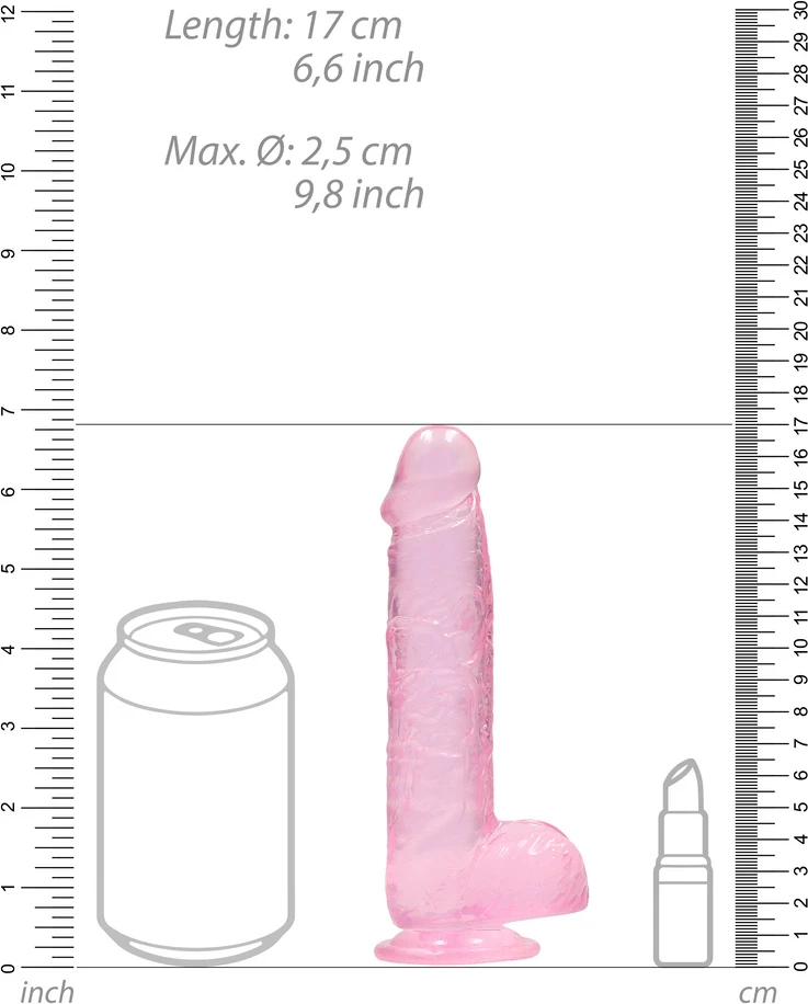 Realrock By Shots Realistiškas dildo su kamuoliukais - 15 cm
