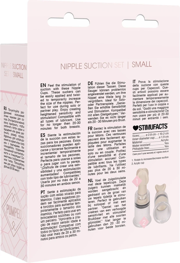 Pumped By Shots Siurbiamasis nipelio siurbimo rinkinys mažas – skaidrus