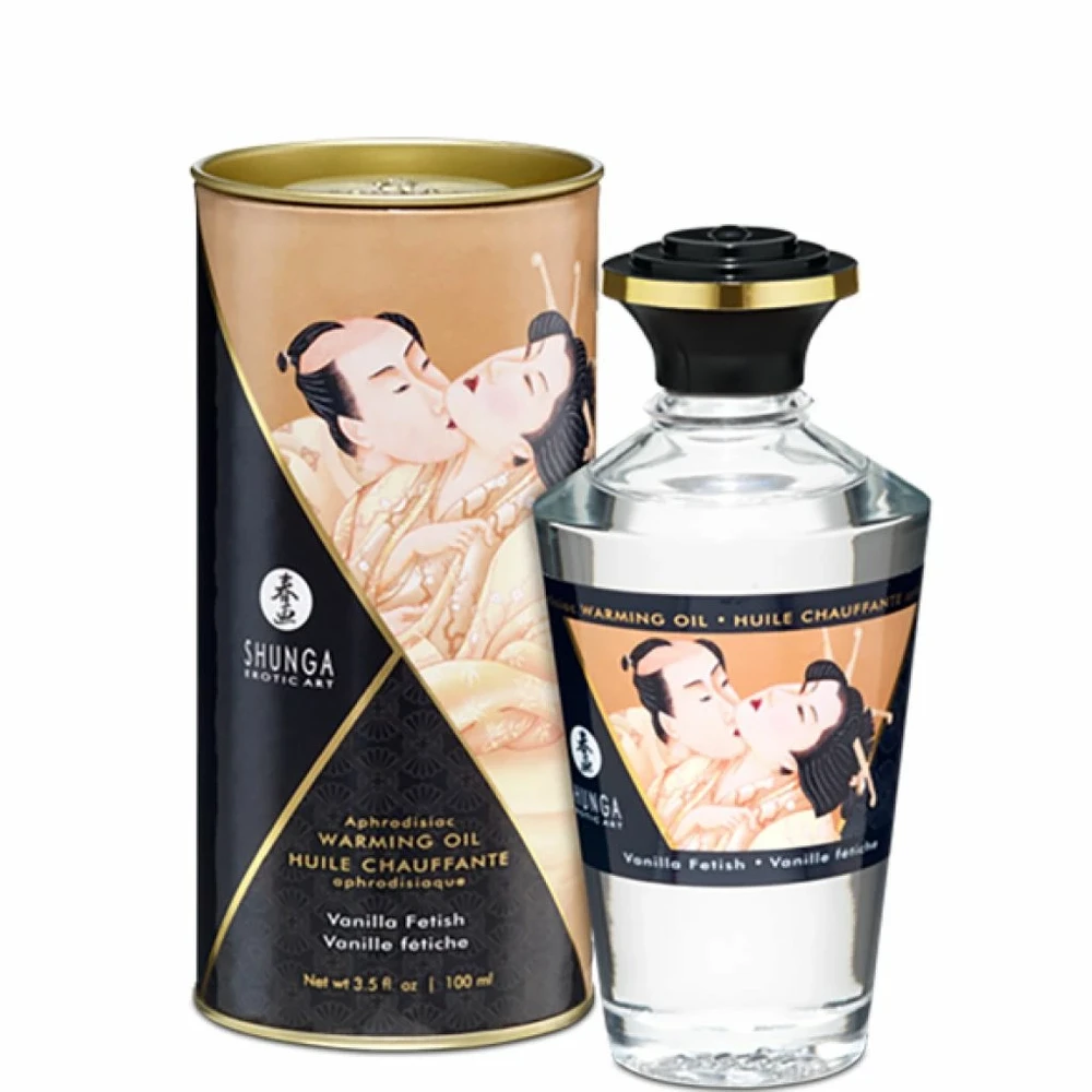 Shunga - Afrodiziako šildantis aliejus su vanile, fetišas, 100 ml