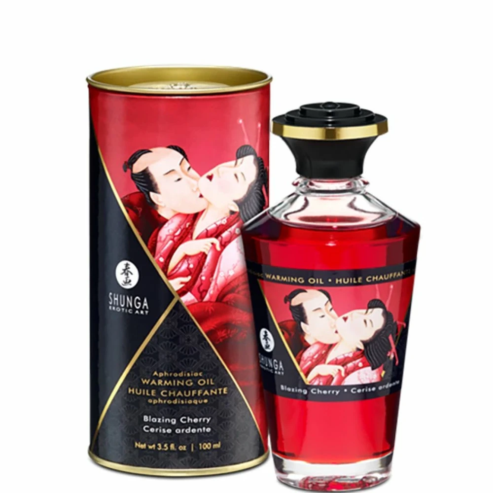 Cherry Shunga - Afrodiziako šildomasis aliejus „Liepsnojančios vyšnios“ 100 ml