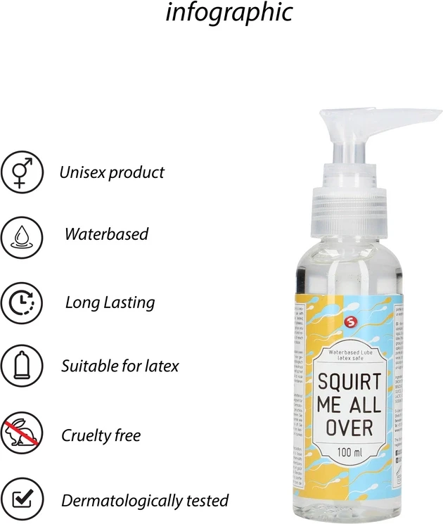 Shots „Squirt Me All Over“ – vandens pagrindo lubrikantas – 100 ml