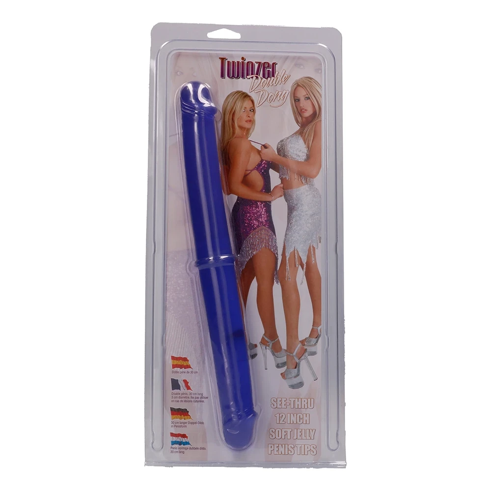 Seven creations dvigubo įsiskverbimo lankstus violetinis dildas 30 cm