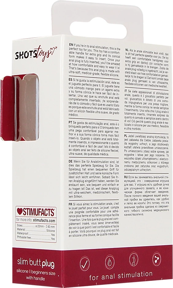 ShotsToys Silikoninis neperšlampamas analinis kištukas 7,5cm