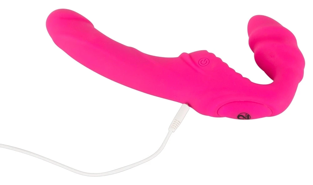Strapless Strap On Vibruojantis dirželis be petnešėlių 2