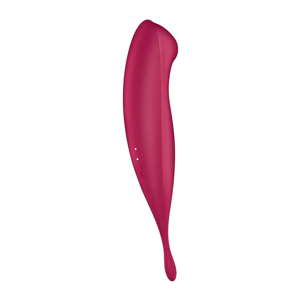 Satisfyer Twirling Pro+ Dark Raudona pulsuojantis vibratorius