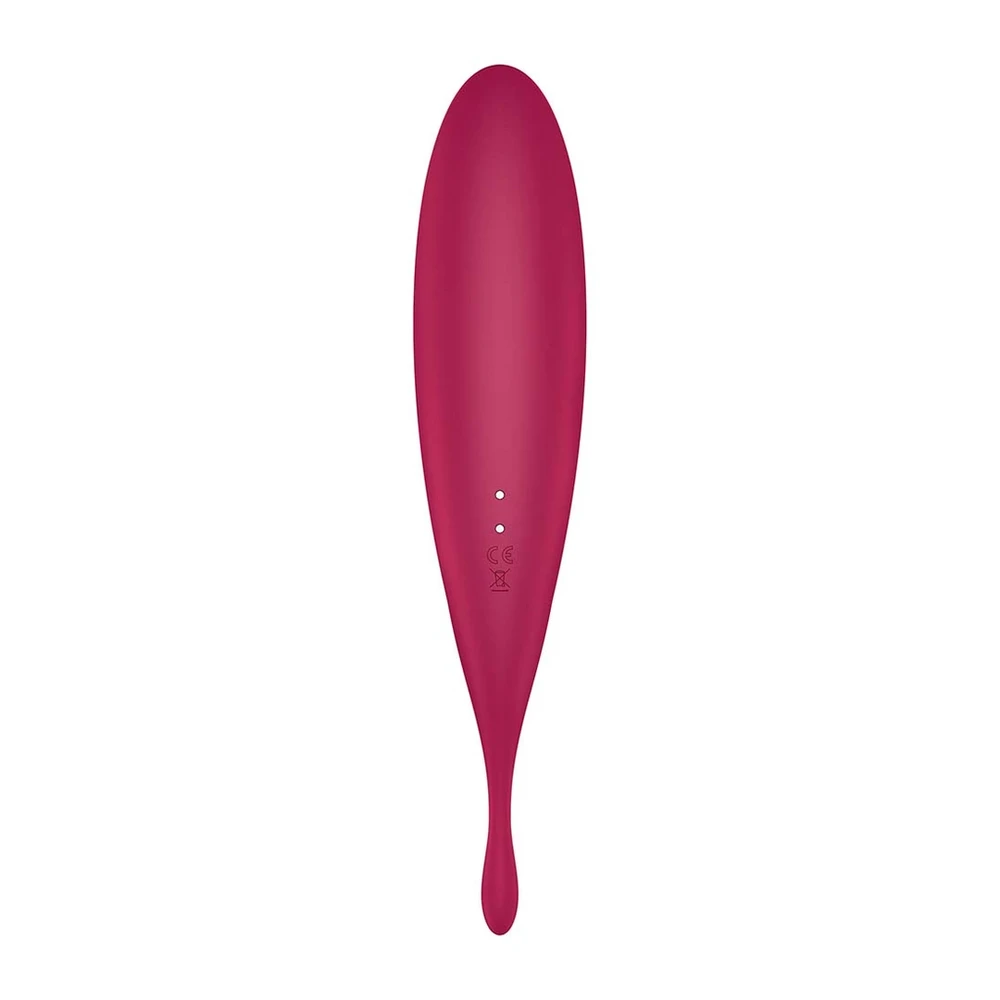 Satisfyer Twirling Pro+ Dark Raudona pulsuojantis vibratorius
