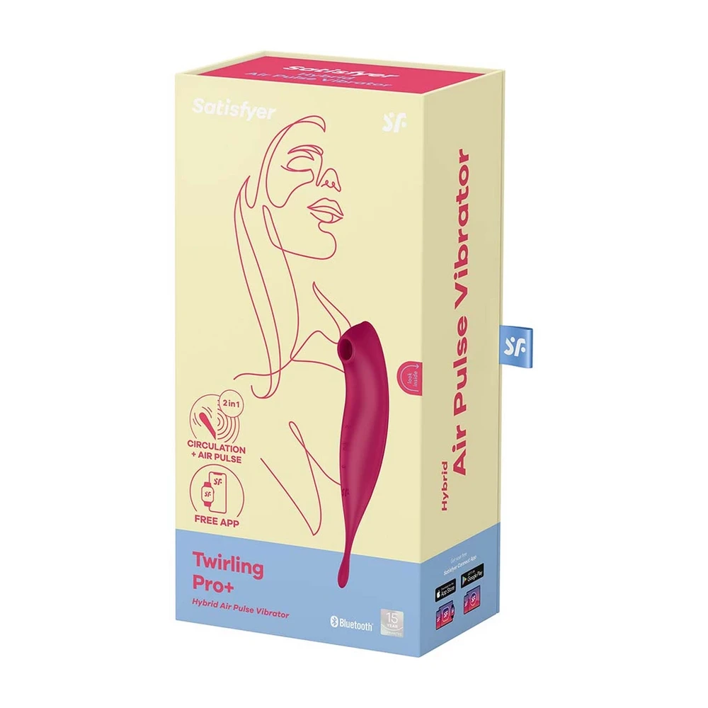 Satisfyer Twirling Pro+ Dark Raudona pulsuojantis vibratorius