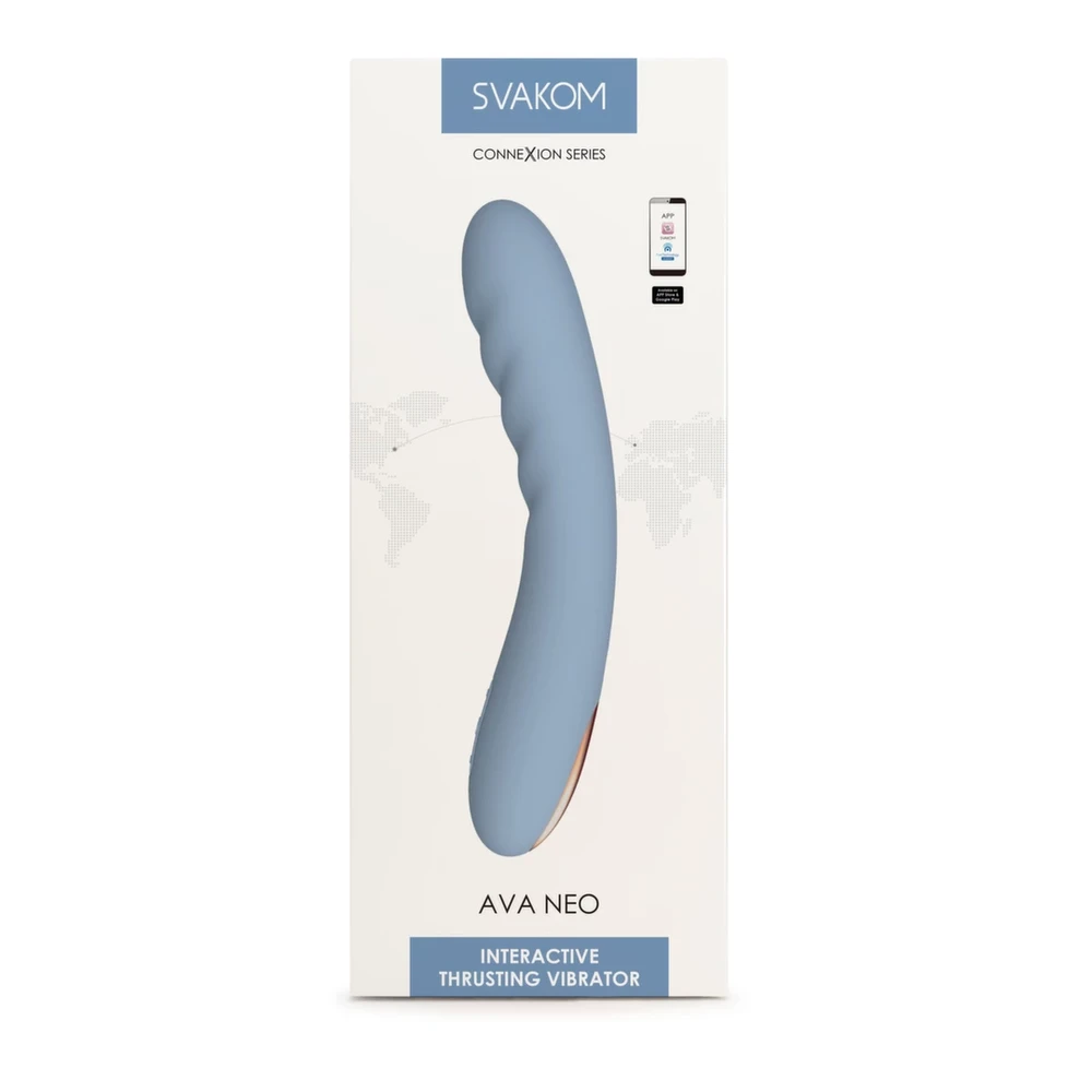 Mėlyna Svakom - Ava Neo Interactive Thrusting Vibrator Mėlyna