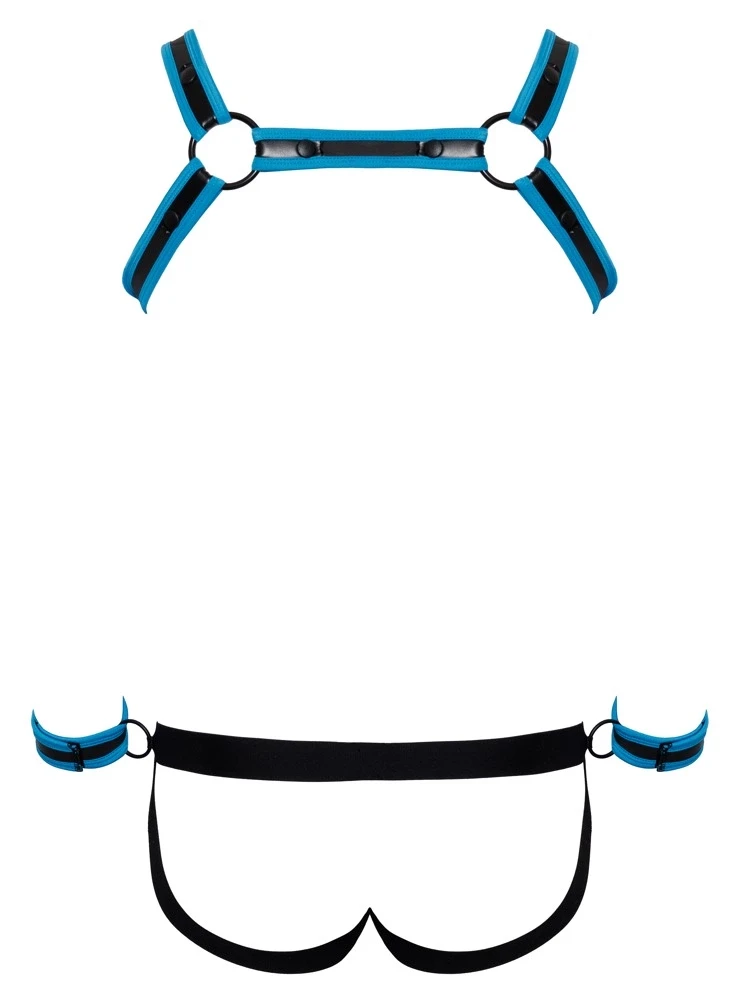 Svenjoyment Bondage Mėlyna Men's Jock set juodas/mėlynas 2XL