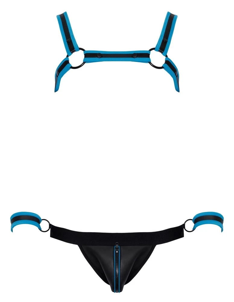 Svenjoyment Bondage Mėlyna Men's Jock set juodas/mėlynas 2XL
