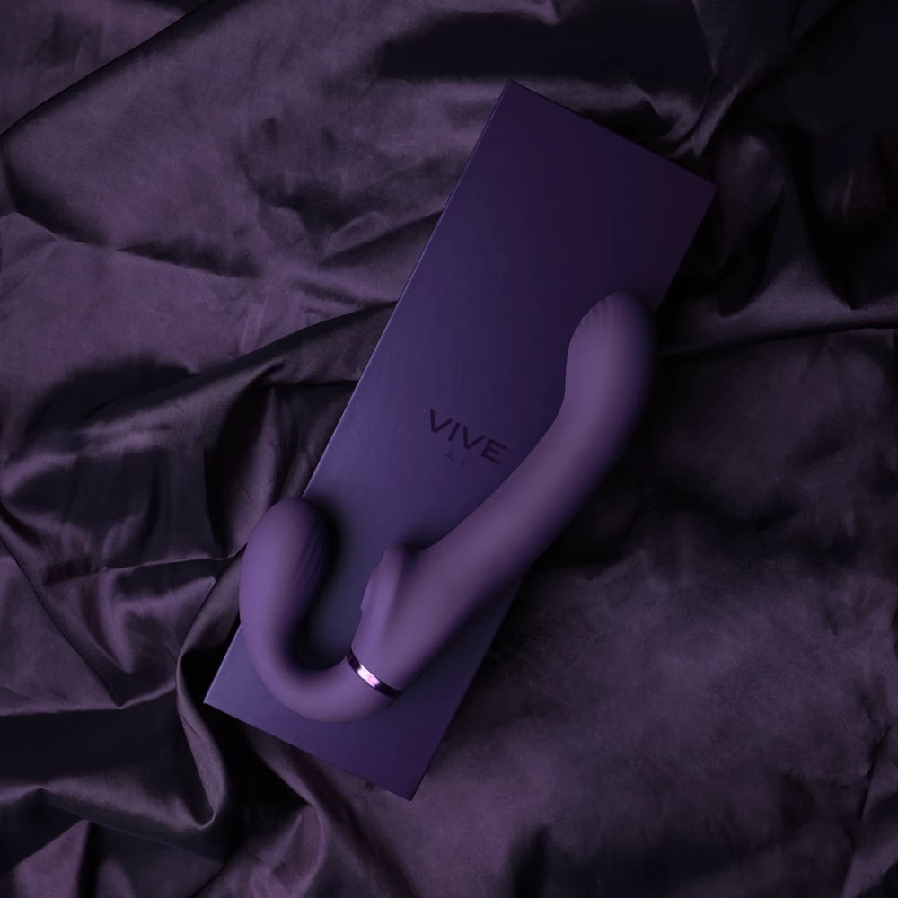 Vive By Shots Wave Ai – dvigubas vibracinis ir oro bangų tikėjimo dirželis be petnešėlių