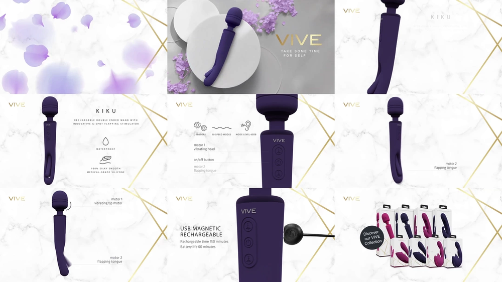 Vive By Shots Vive Clitoral Masažuoklis moterims, USB pakraunama Body Wand
