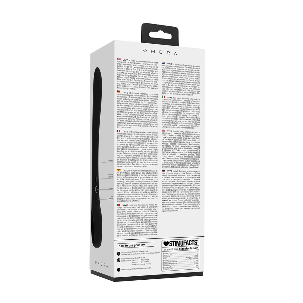 Vive By Shots Vive Ombra - Bendable Vibrator Punkt G - Juodas