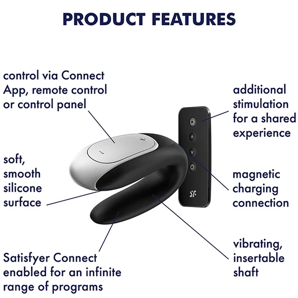 SATISFYER DOUBLE FUN CONNECT APP Juodas