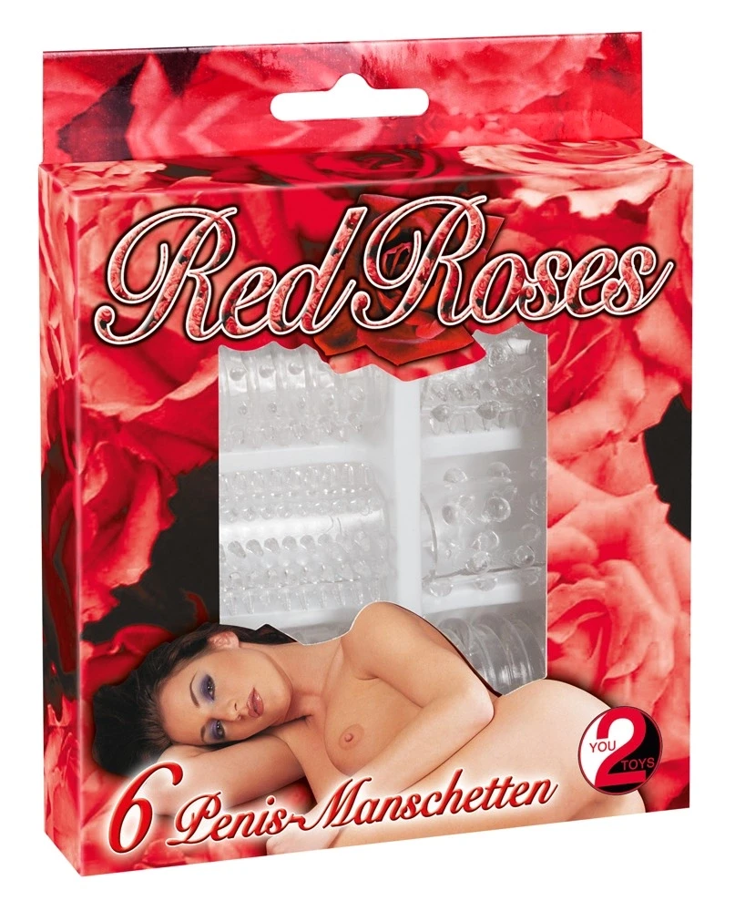 You2Toys Raudona Roses Penis Ring Set 6 pcs