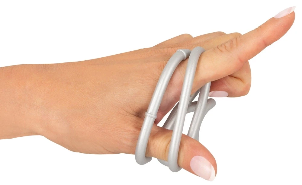 RING „You2Toys“ metalinis silikoninis trigubas žiedas