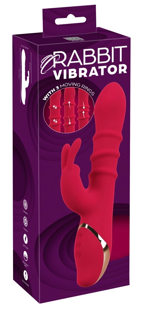You2Toys Triušio vibratorius su 3 judančiais elementais