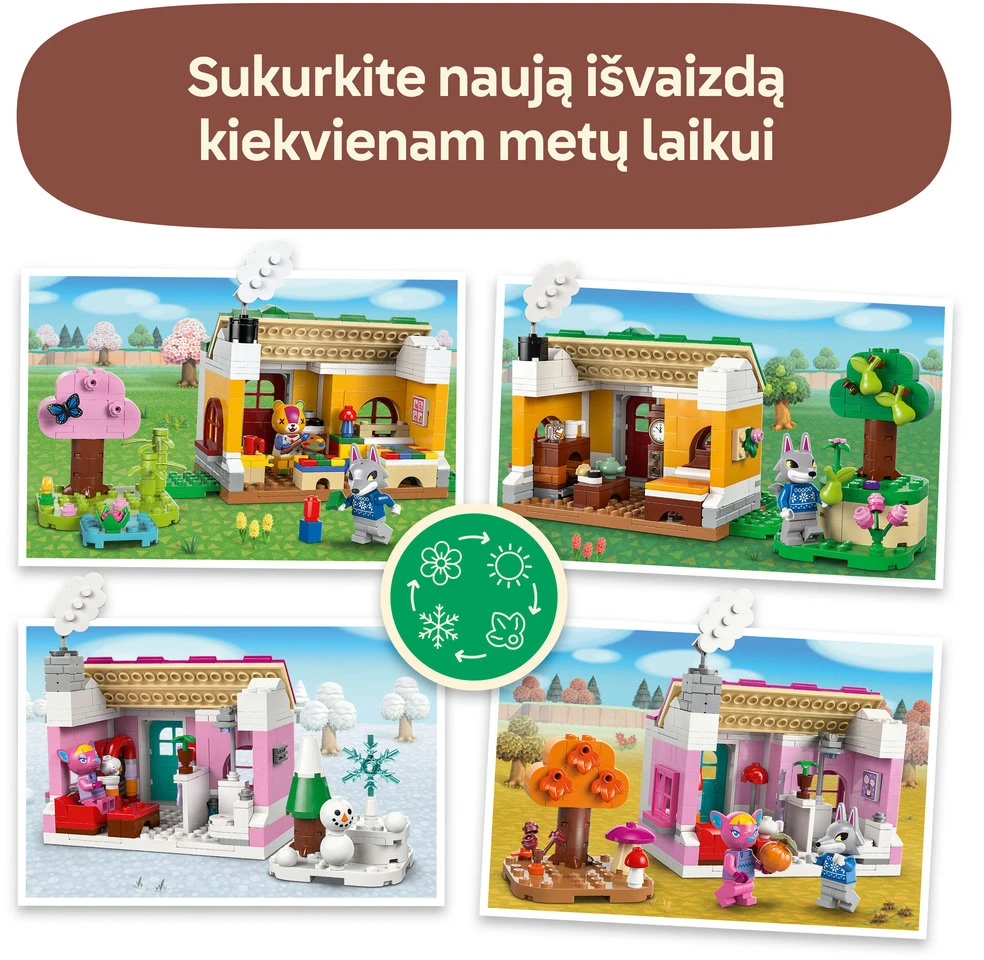 LEGO® Animal Crossing Kūrybiniai namai: smagūs metų laikai (77057)