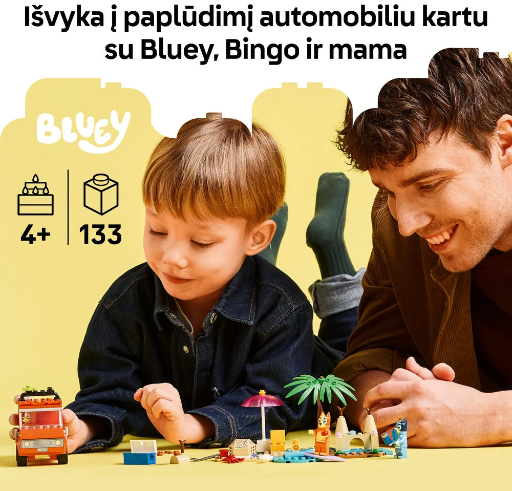 LEGO® Bluey: Bluey išvyka į paplūdimį šeimos automobiliu 11202