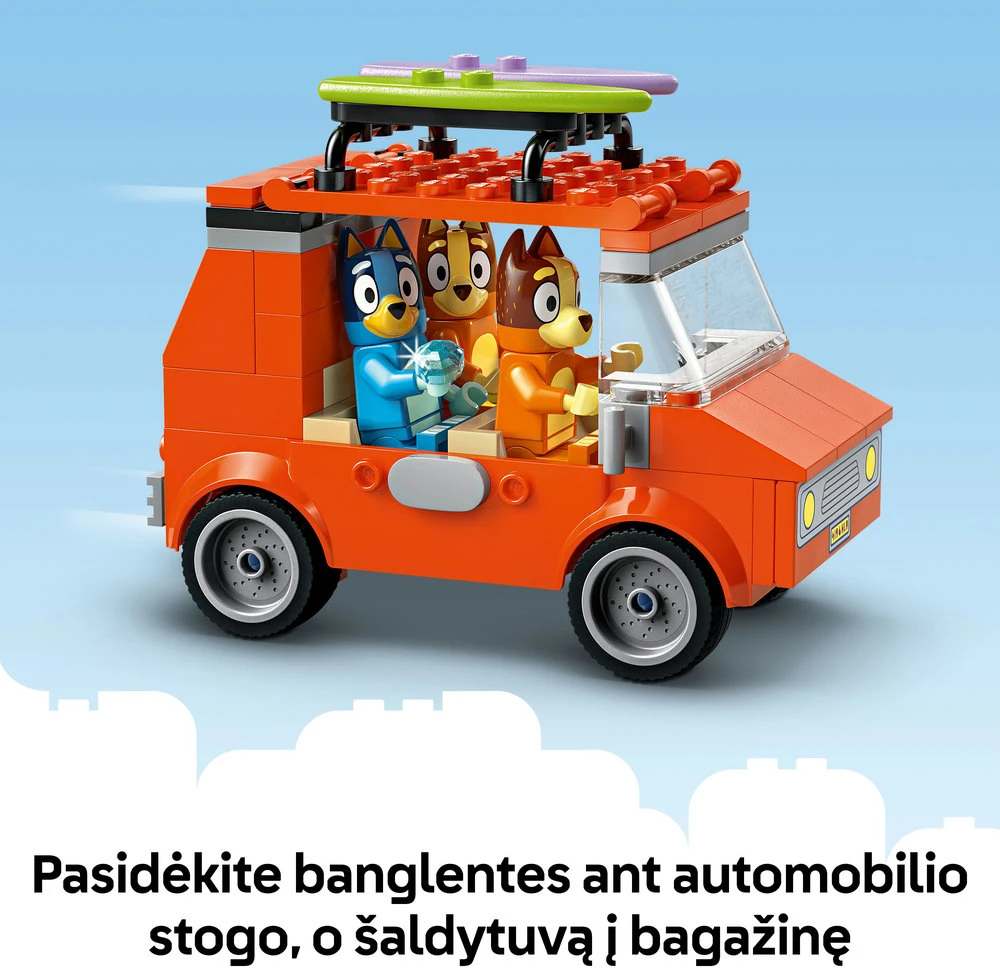 LEGO® Bluey: Bluey išvyka į paplūdimį šeimos automobiliu 11202