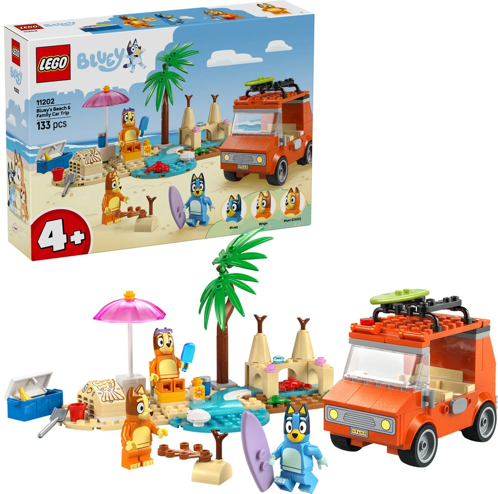 LEGO® Bluey: Bluey išvyka į paplūdimį šeimos automobiliu 11202