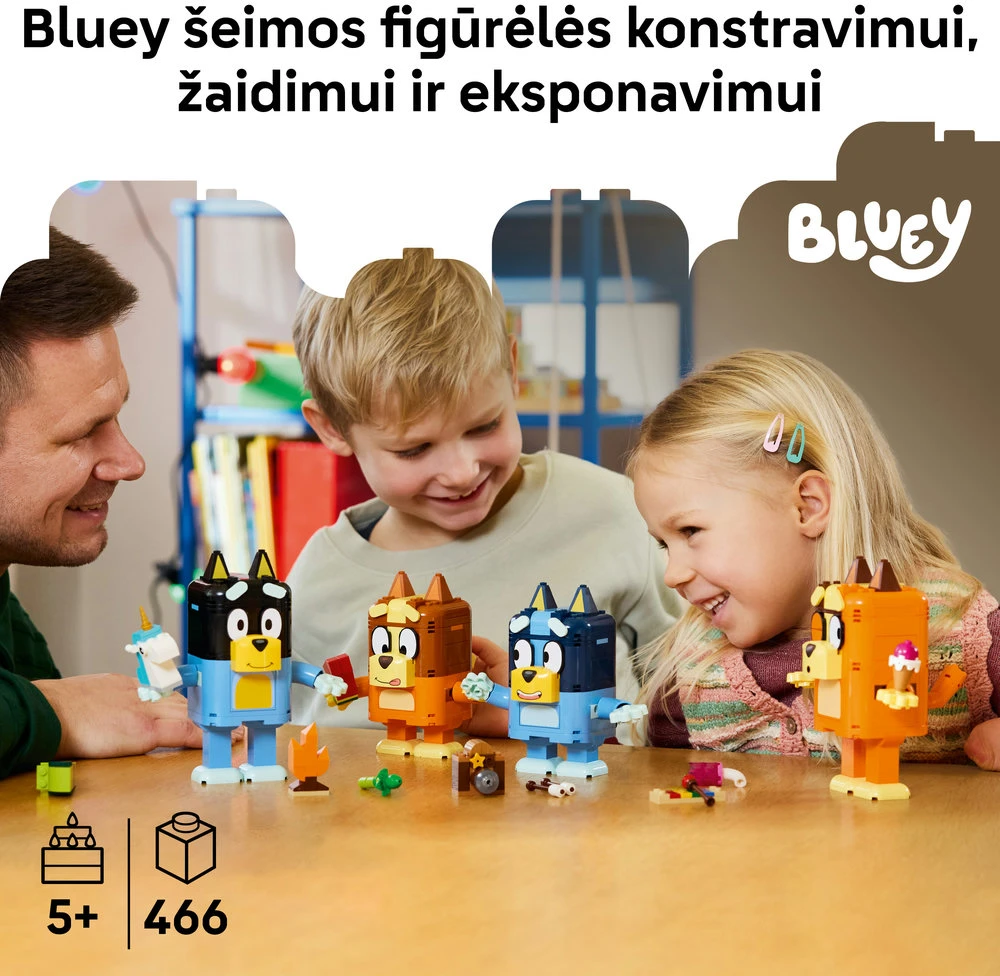 LEGO® Bluey Konstruojama Bluey šeima Figūrėlės 11217