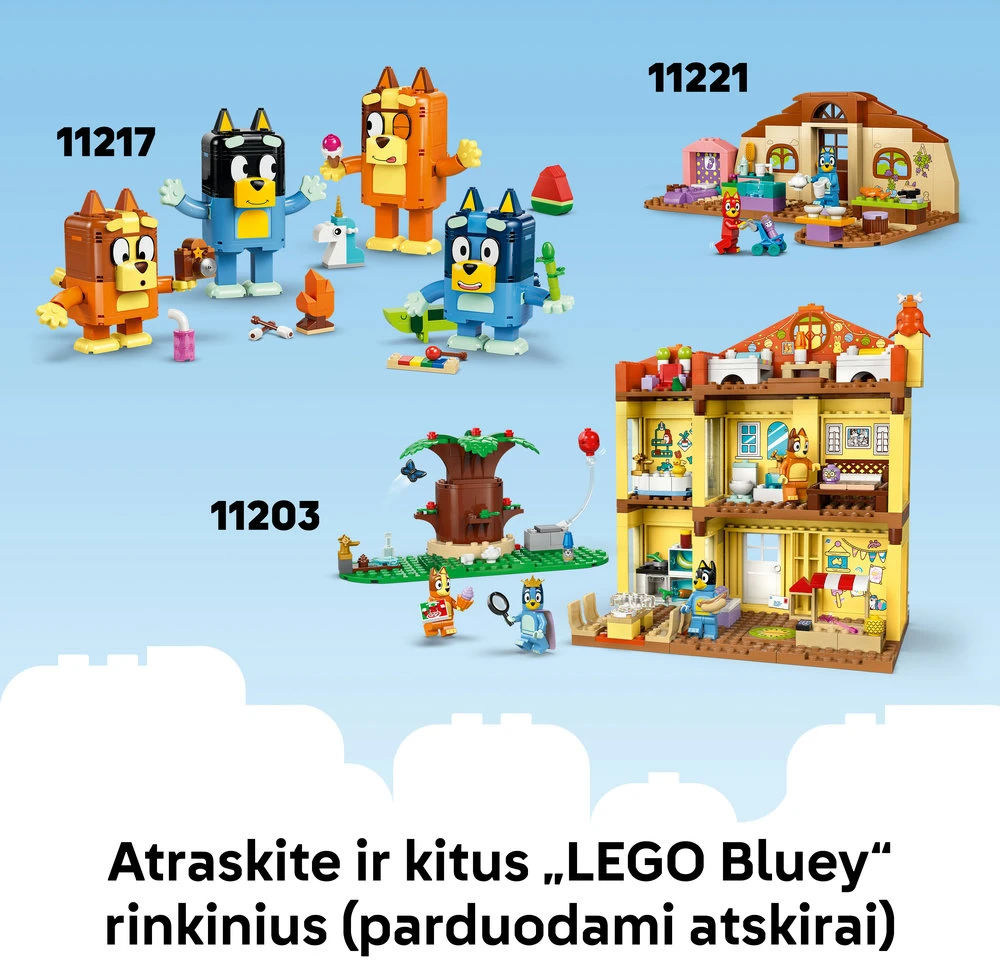 LEGO® Bluey „Močiutės“ su Bingo ir Bluey Žaislas 11216