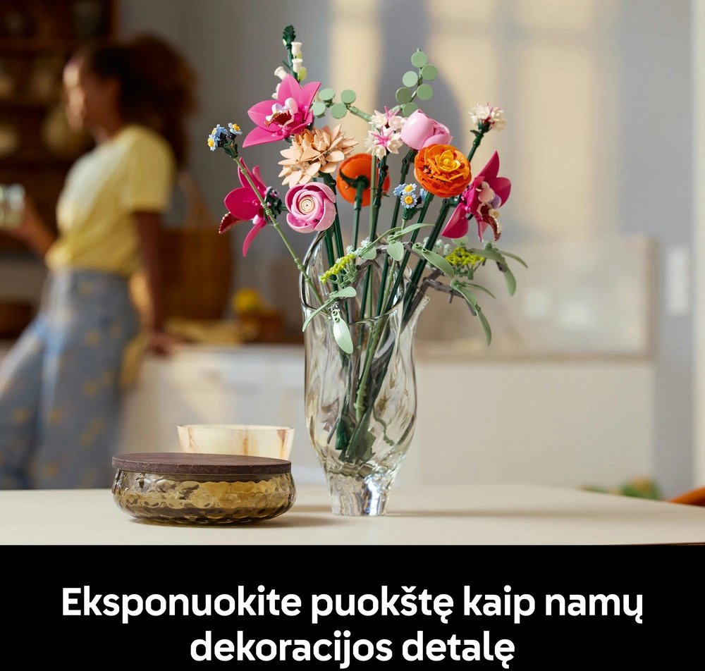 LEGO® Botanicals Daili rausvų gėlių puokštė (10342)