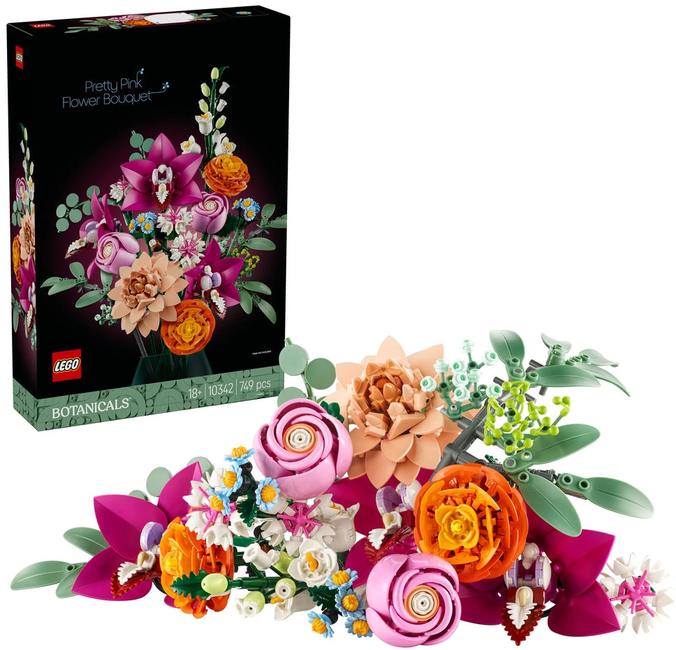 LEGO® Botanicals Daili rausvų gėlių puokštė (10342)
