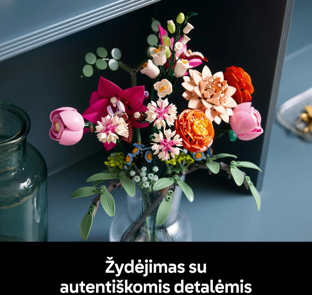 LEGO® Botanicals Daili rausvų gėlių puokštė (10342)