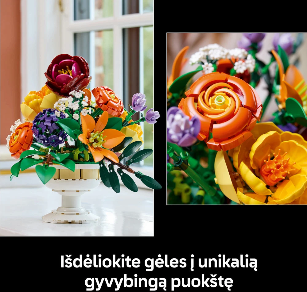 LEGO® Botanicals Gėlių kompozicija Namų dekoras 10345