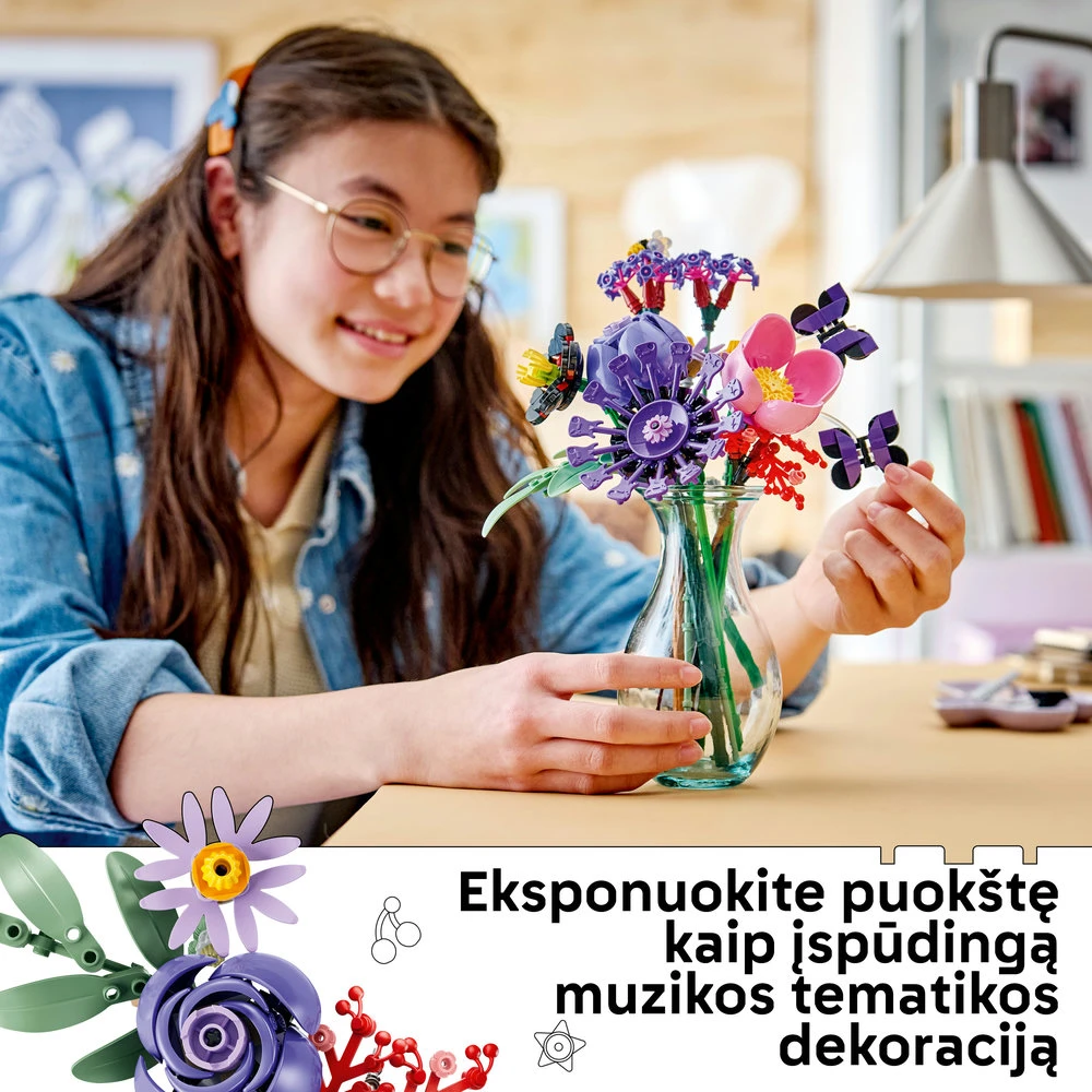 LEGO® Botanicals ir LEGO® Editions Olivijos Rodrigo gėlių puokštė 11507