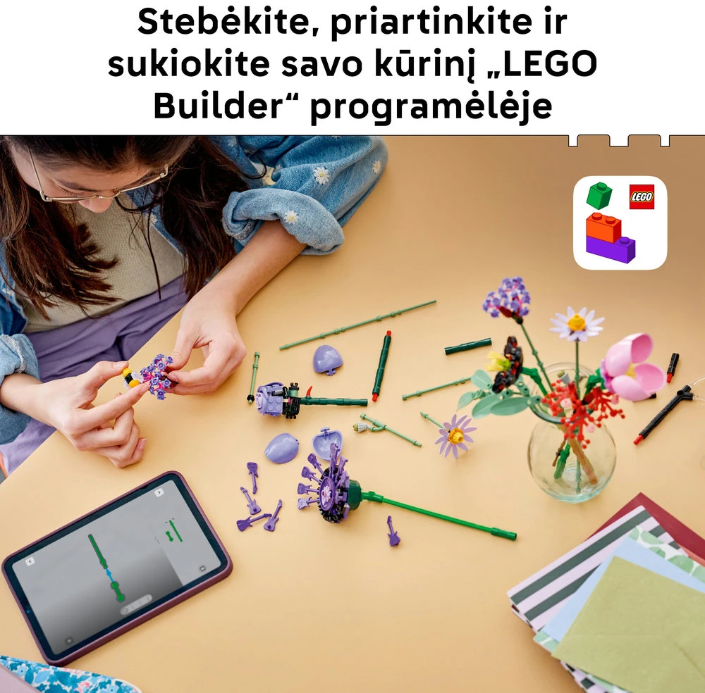 LEGO® Botanicals ir LEGO® Editions Olivijos Rodrigo gėlių puokštė 11507