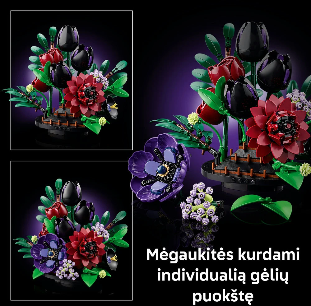 LEGO® Botanicals Tamsių gėlių kompozicija Rinkinys 11513