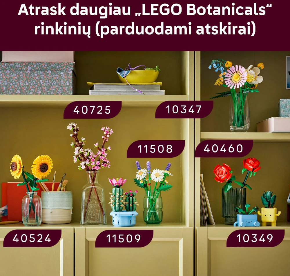 LEGO® Botanicals Žydintis kaktusas Augalų dekoras 11509