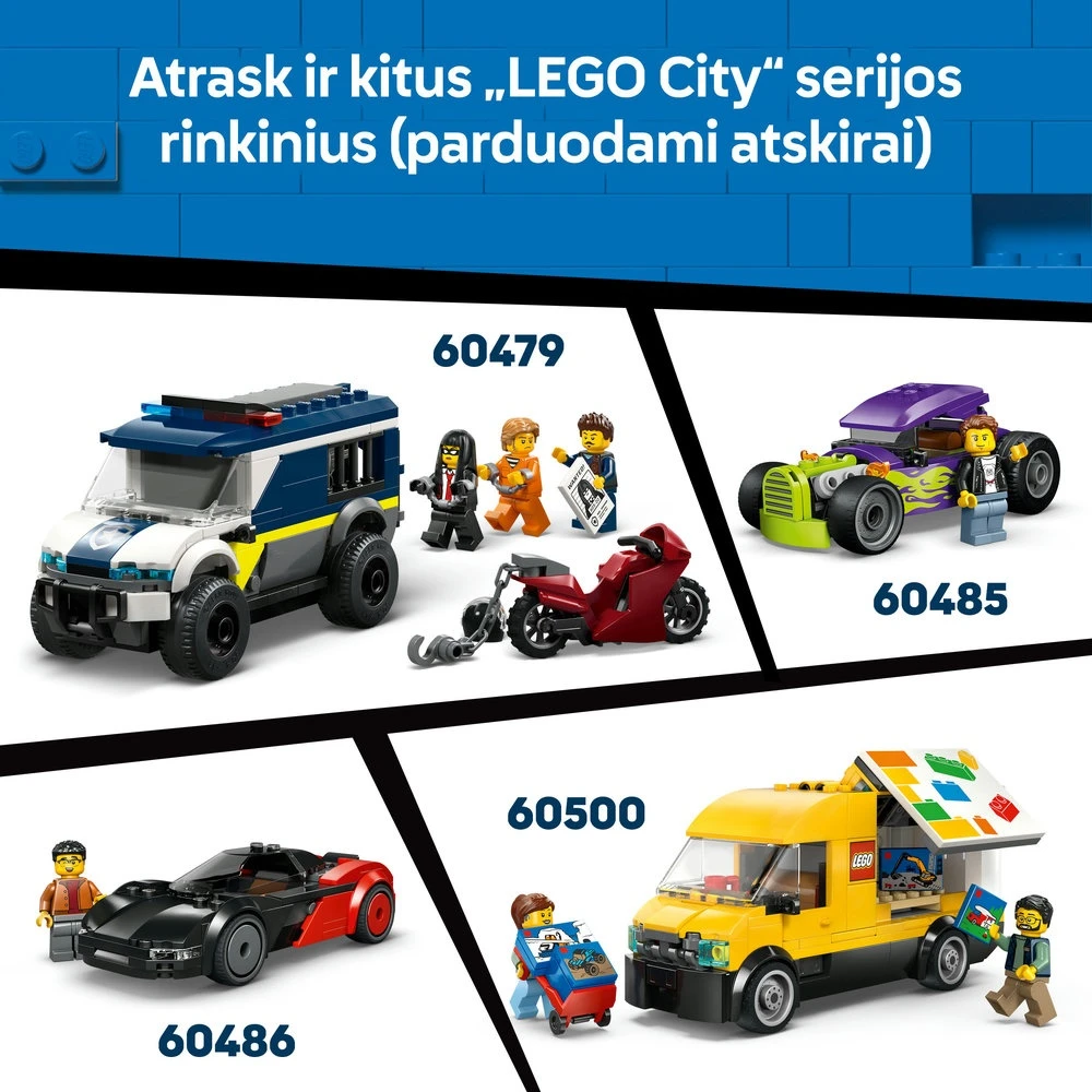 LEGO® City „Ratai“ – bulvyčių furgonas, žaislas, konstravimo rinkinys, 60488