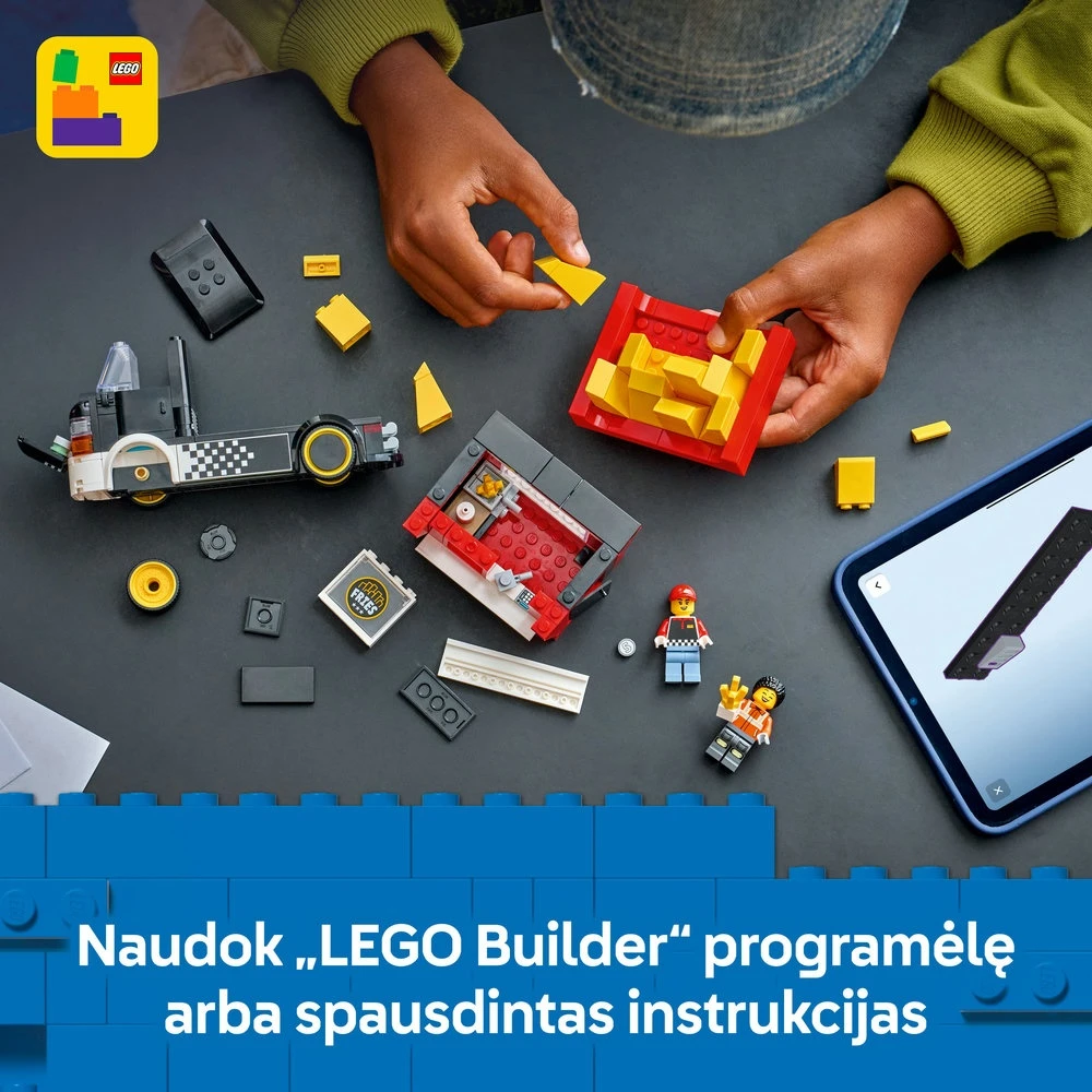 LEGO® City „Ratai“ – bulvyčių furgonas, žaislas, konstravimo rinkinys, 60488