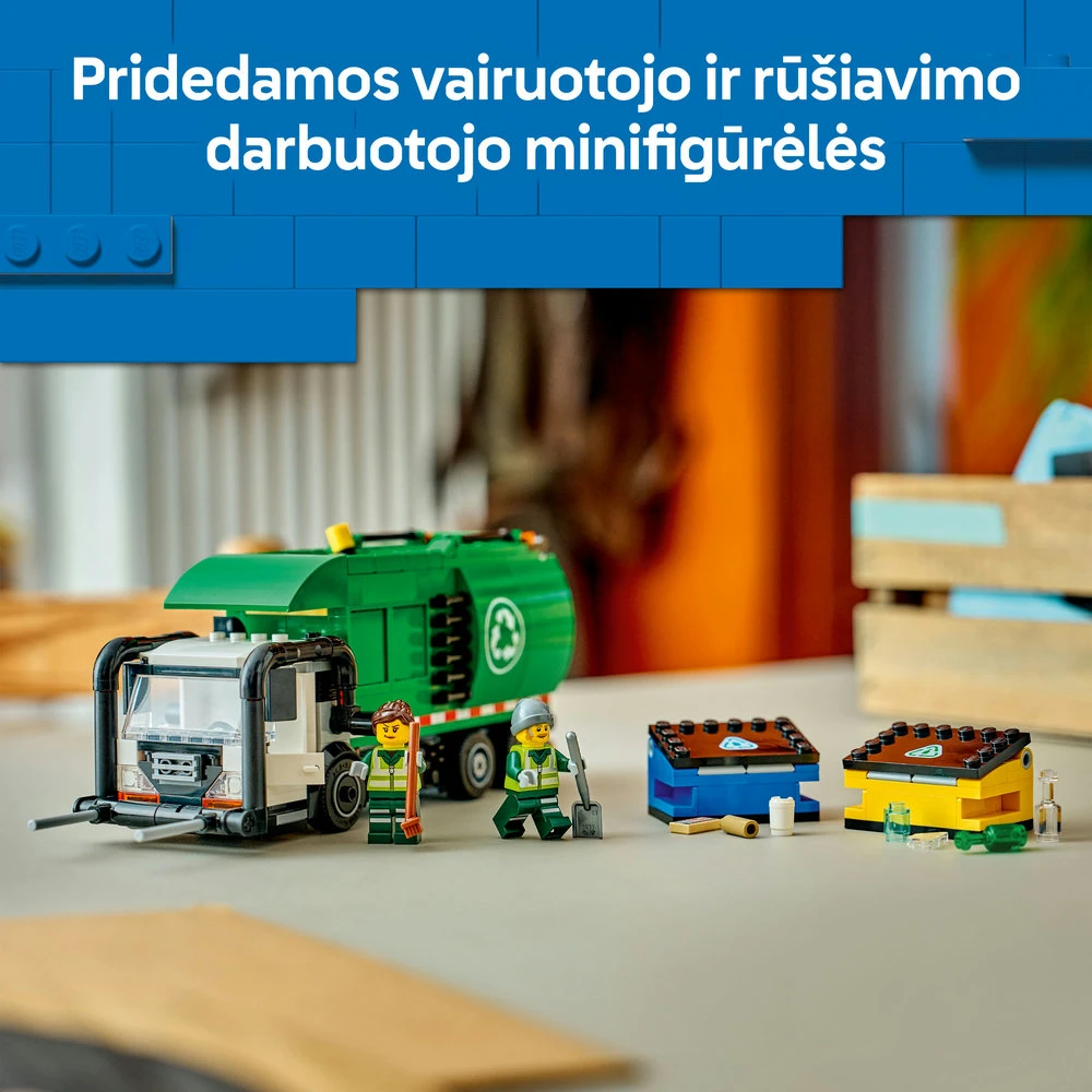 „LEGO® City“ atliekų perdirbimo sunkvežimis, žaislinis sunkvežimis vaikams, 60495