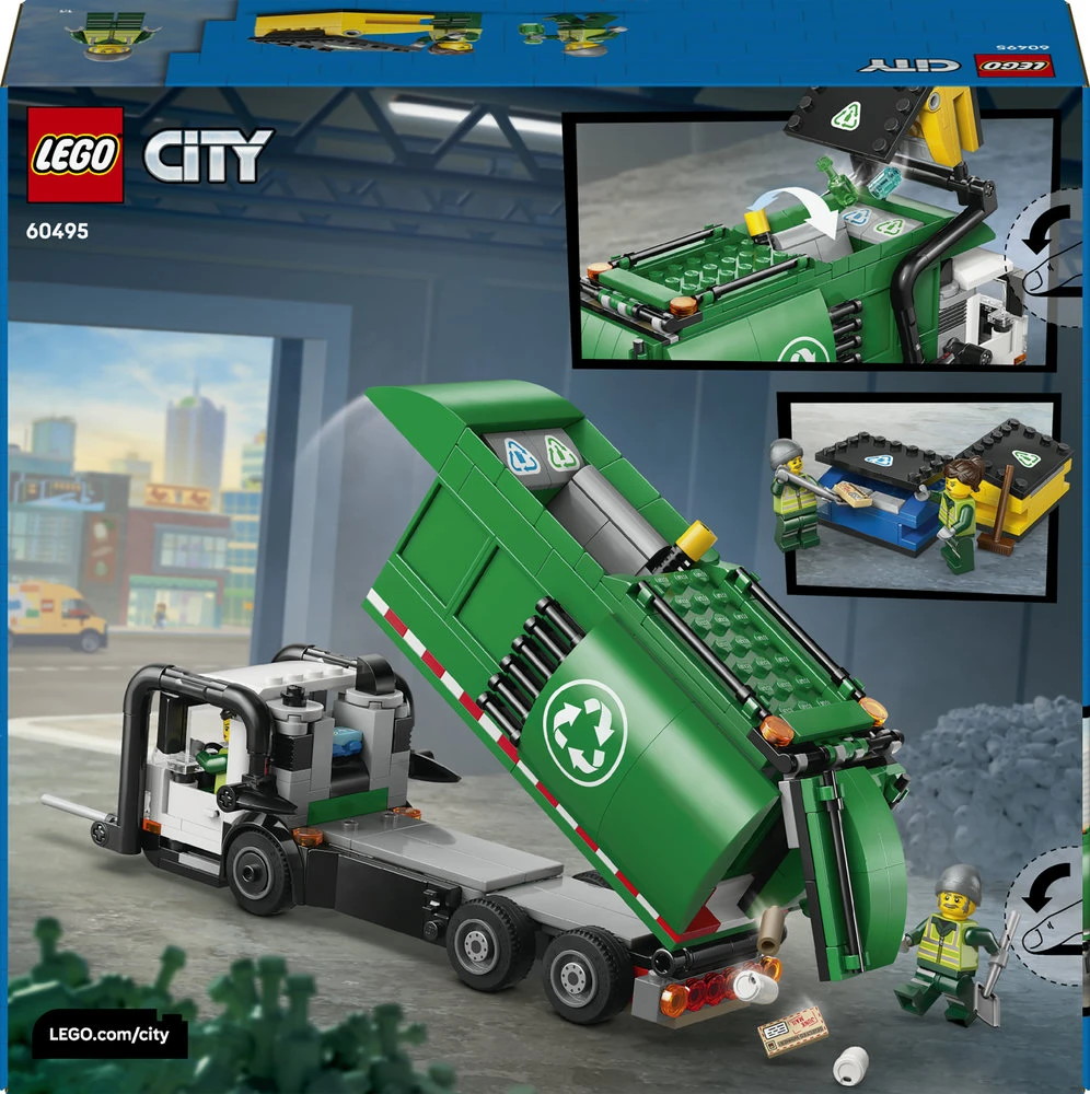 „LEGO® City“ atliekų perdirbimo sunkvežimis, žaislinis sunkvežimis vaikams, 60495