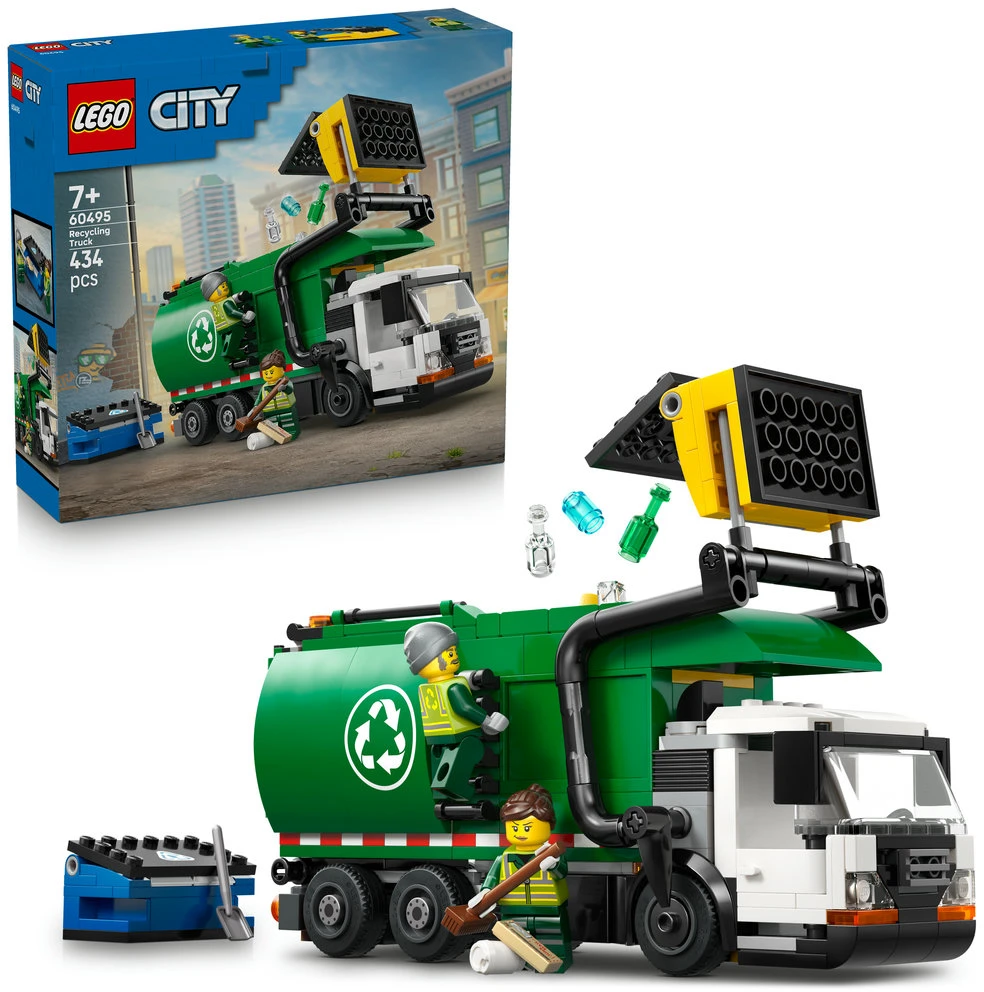 „LEGO® City“ atliekų perdirbimo sunkvežimis, žaislinis sunkvežimis vaikams, 60495