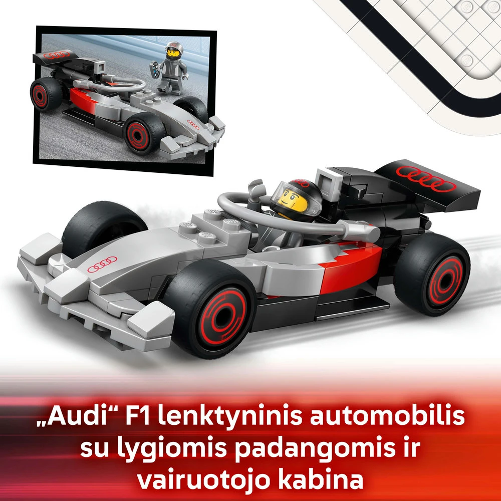 „LEGO® City“ F1® parodomasis sunkvežimis su „Audi“ F1® bolidu, žaislas, 60493