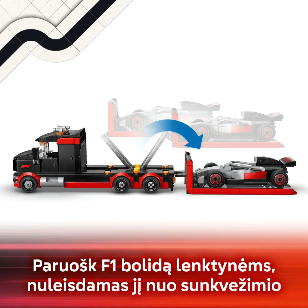 „LEGO® City“ F1® parodomasis sunkvežimis su „Audi“ F1® bolidu, žaislas, 60493
