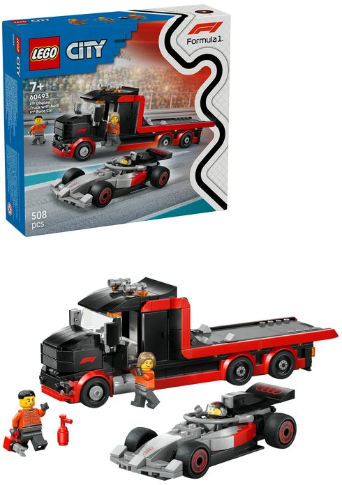 „LEGO® City“ F1® parodomasis sunkvežimis su „Audi“ F1® bolidu, žaislas, 60493